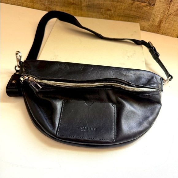 Unisex Timbuk2 Black Leather Waist/Shoulder Bag - Picture 1 of 8